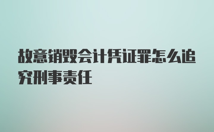 故意销毁会计凭证罪怎么追究刑事责任