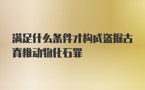 满足什么条件才构成盗掘古脊椎动物化石罪