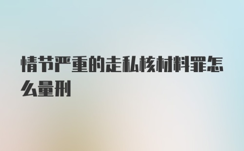 情节严重的走私核材料罪怎么量刑