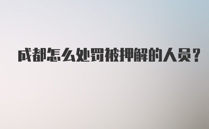 成都怎么处罚被押解的人员？