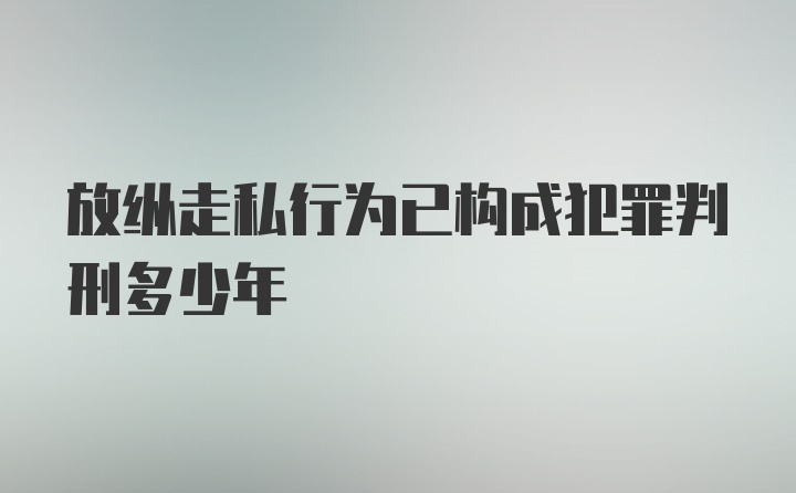 放纵走私行为已构成犯罪判刑多少年