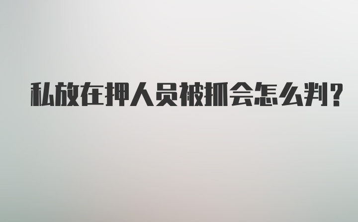 私放在押人员被抓会怎么判？