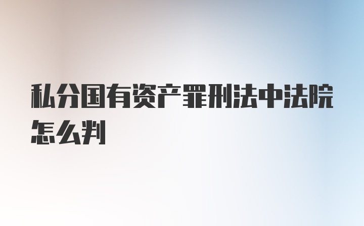 私分国有资产罪刑法中法院怎么判