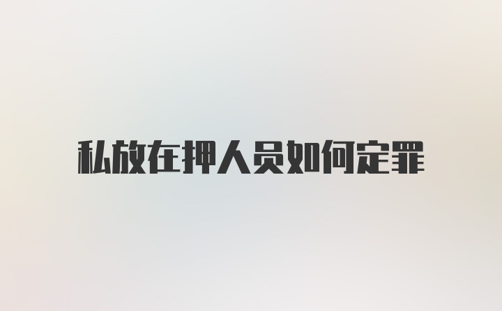 私放在押人员如何定罪