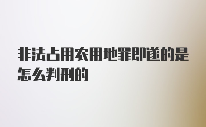 非法占用农用地罪即遂的是怎么判刑的