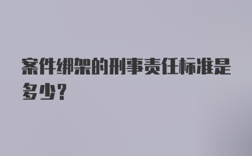 案件绑架的刑事责任标准是多少？