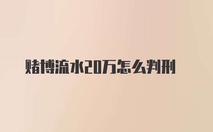 赌博流水20万怎么判刑