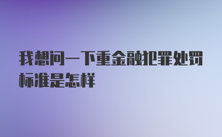 我想问一下重金融犯罪处罚标准是怎样