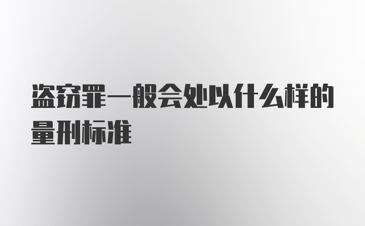 盗窃罪一般会处以什么样的量刑标准