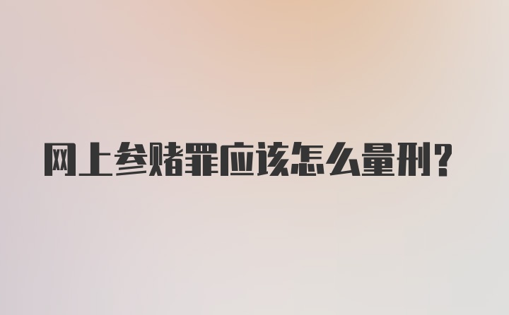 网上参赌罪应该怎么量刑？