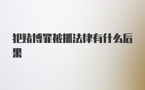 犯赌博罪被抓法律有什么后果