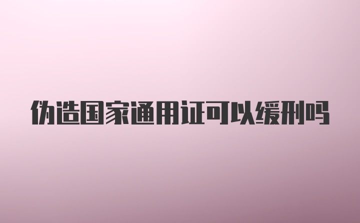 伪造国家通用证可以缓刑吗