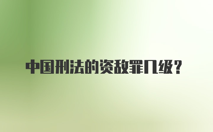 中国刑法的资敌罪几级？