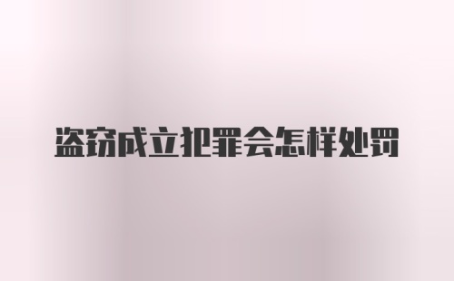 盗窃成立犯罪会怎样处罚