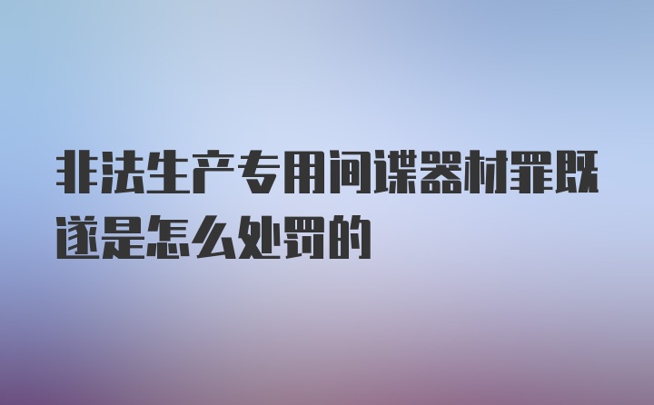 非法生产专用间谍器材罪既遂是怎么处罚的