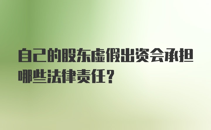 自己的股东虚假出资会承担哪些法律责任?