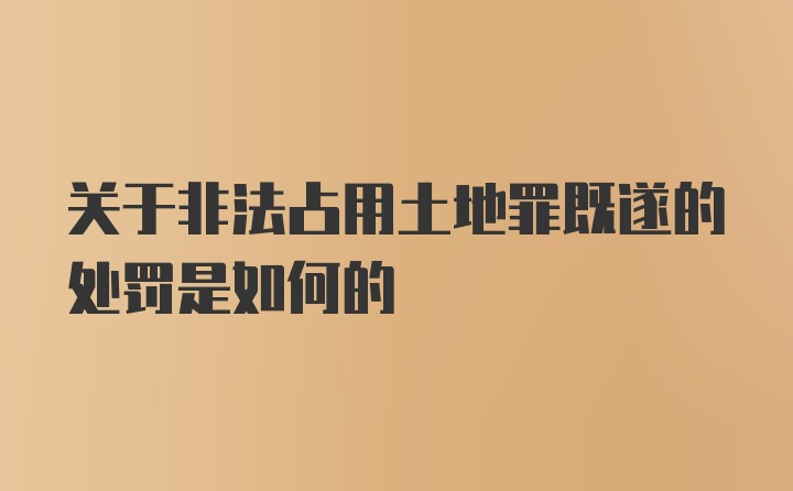 关于非法占用土地罪既遂的处罚是如何的