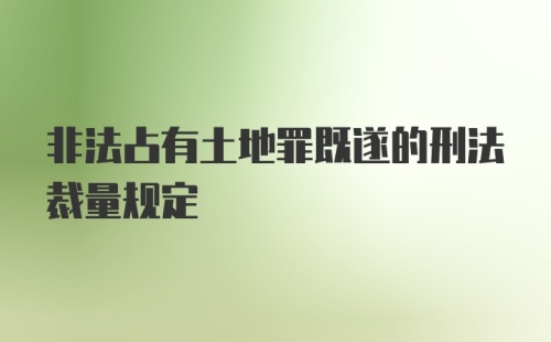 非法占有土地罪既遂的刑法裁量规定