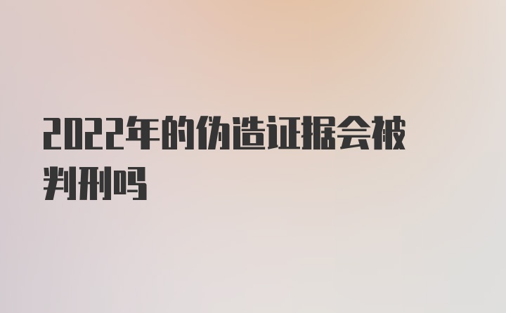 2022年的伪造证据会被判刑吗