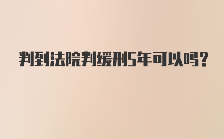 判到法院判缓刑5年可以吗？