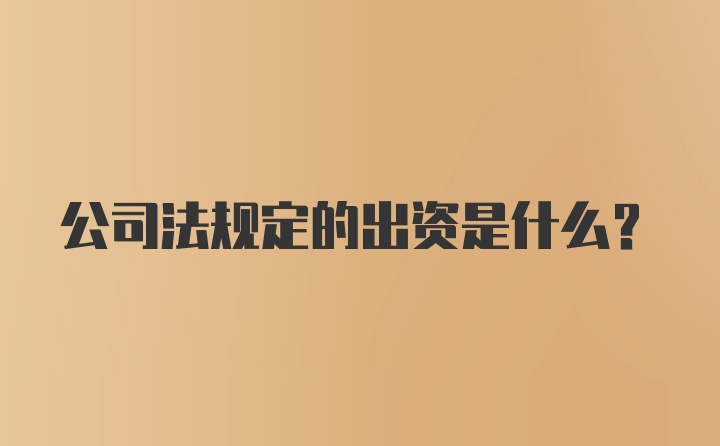 公司法规定的出资是什么？