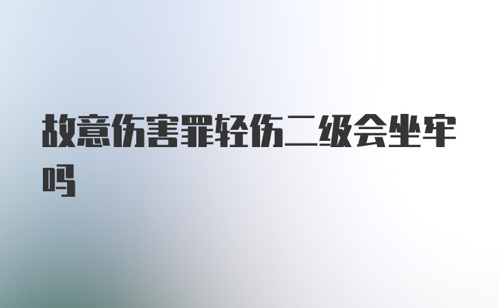 故意伤害罪轻伤二级会坐牢吗