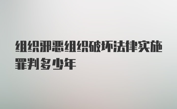 组织邪恶组织破坏法律实施罪判多少年