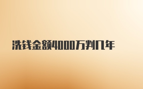 洗钱金额4000万判几年