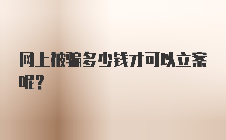 网上被骗多少钱才可以立案呢？