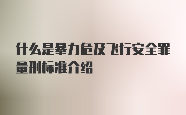 什么是暴力危及飞行安全罪量刑标准介绍