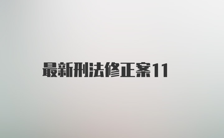 最新刑法修正案11