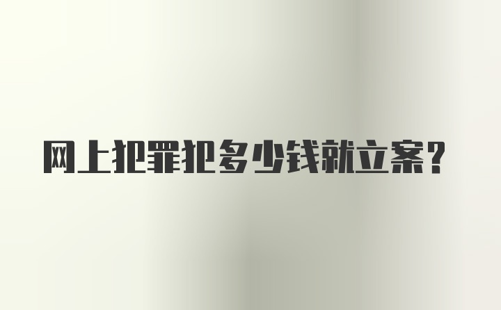 网上犯罪犯多少钱就立案？