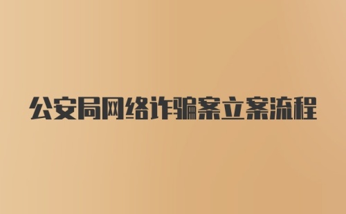 公安局网络诈骗案立案流程