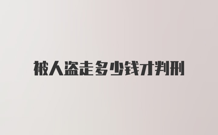 被人盗走多少钱才判刑