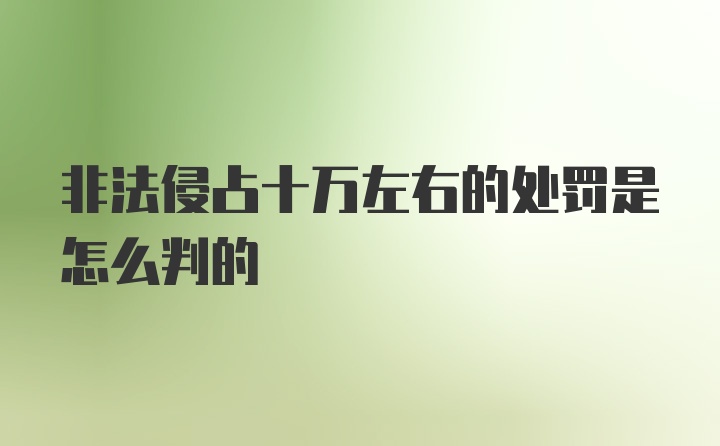 非法侵占十万左右的处罚是怎么判的