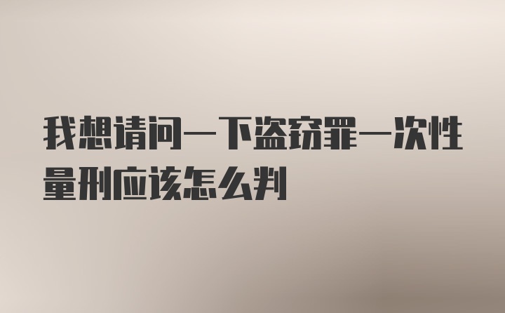 我想请问一下盗窃罪一次性量刑应该怎么判