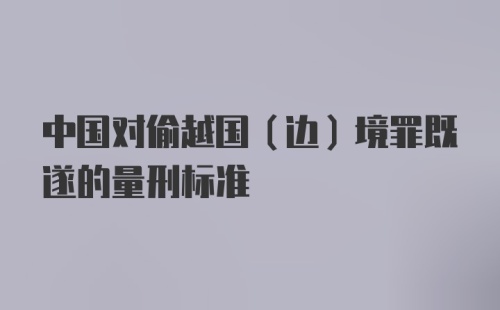 中国对偷越国（边）境罪既遂的量刑标准