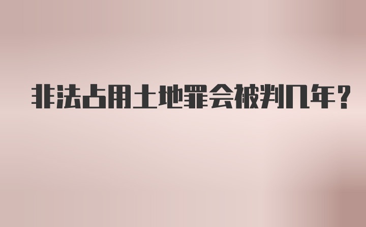 非法占用土地罪会被判几年？