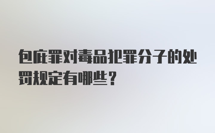 包庇罪对毒品犯罪分子的处罚规定有哪些?