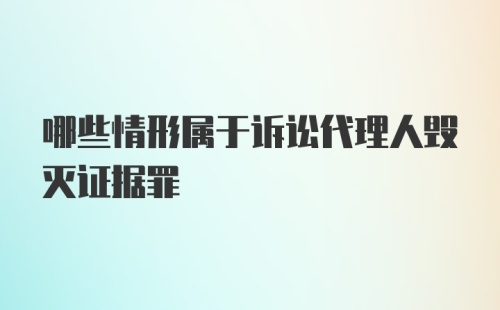 哪些情形属于诉讼代理人毁灭证据罪