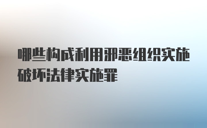 哪些构成利用邪恶组织实施破坏法律实施罪