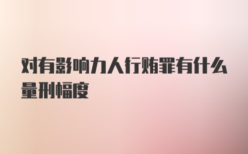 对有影响力人行贿罪有什么量刑幅度