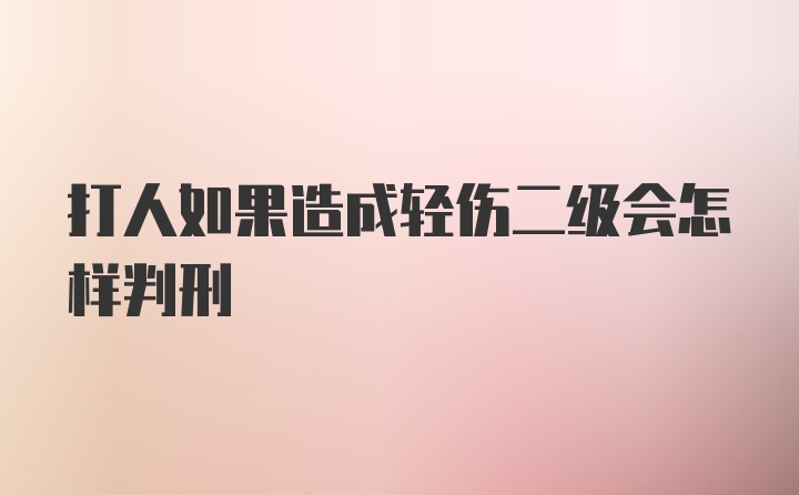 打人如果造成轻伤二级会怎样判刑