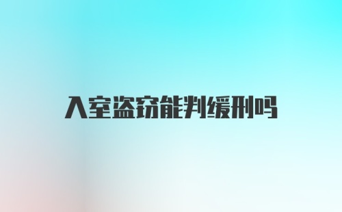 入室盗窃能判缓刑吗