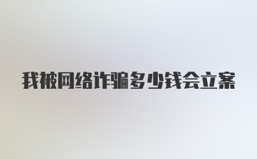 我被网络诈骗多少钱会立案