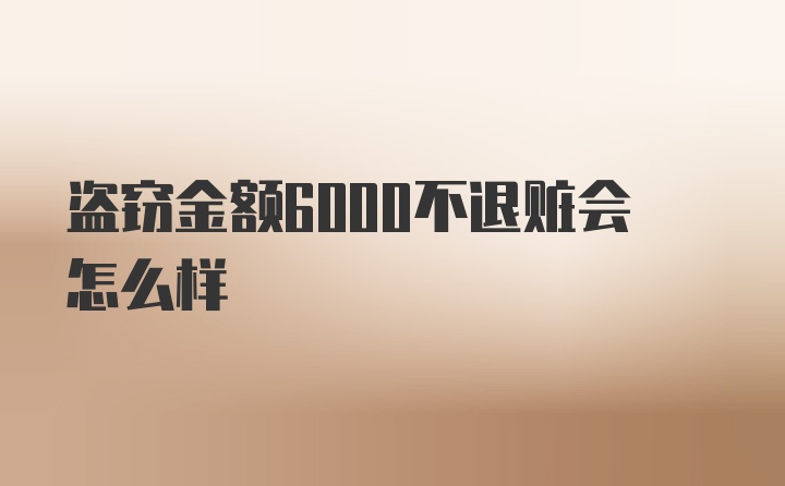 盗窃金额6000不退赃会怎么样