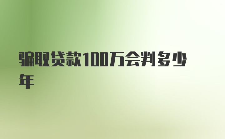 骗取贷款100万会判多少年