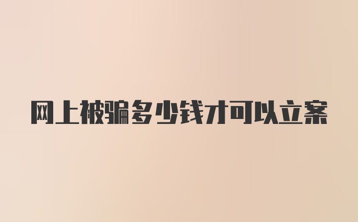 网上被骗多少钱才可以立案