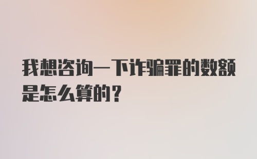 我想咨询一下诈骗罪的数额是怎么算的？