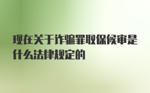 现在关于诈骗罪取保候审是什么法律规定的